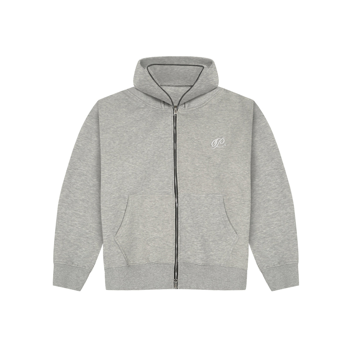 Double Hooded Zipper- Concrete by Peace In Chaos