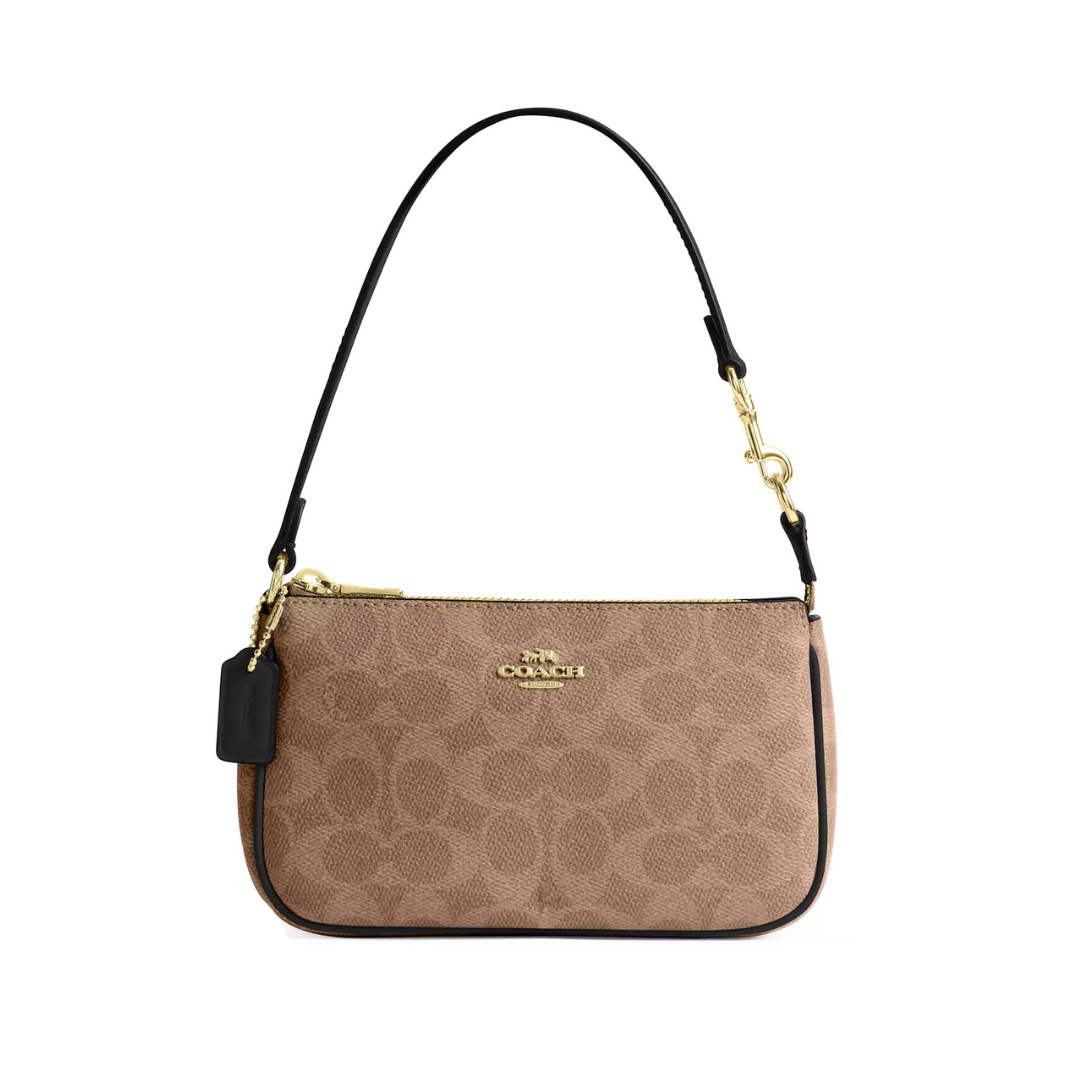 Coach Nolita 19 In Signature Canvas Gold Tan Black by COACH