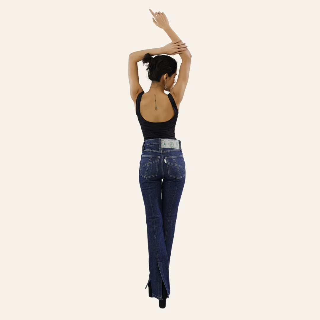 Women's Indigo Jeans - Vintage India by Old Gene