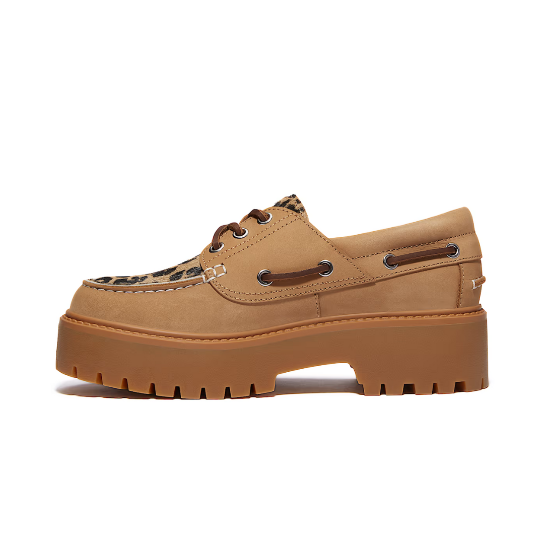 Timberland Stone Street Platform Boat Leopard Print (W) by TIMBERLAND