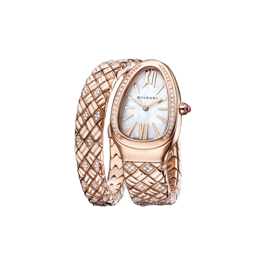 Serpenti Spiga Rose Gold Diamond MOP Watch