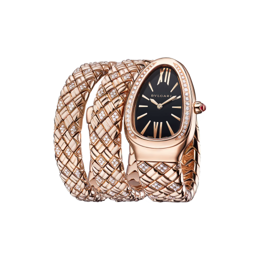 Serpenti Spiga Rose Gold Diamond Lady Watch