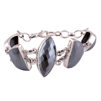 925 STERLING SILVER GUN METAL BRACELET - R2400161-9