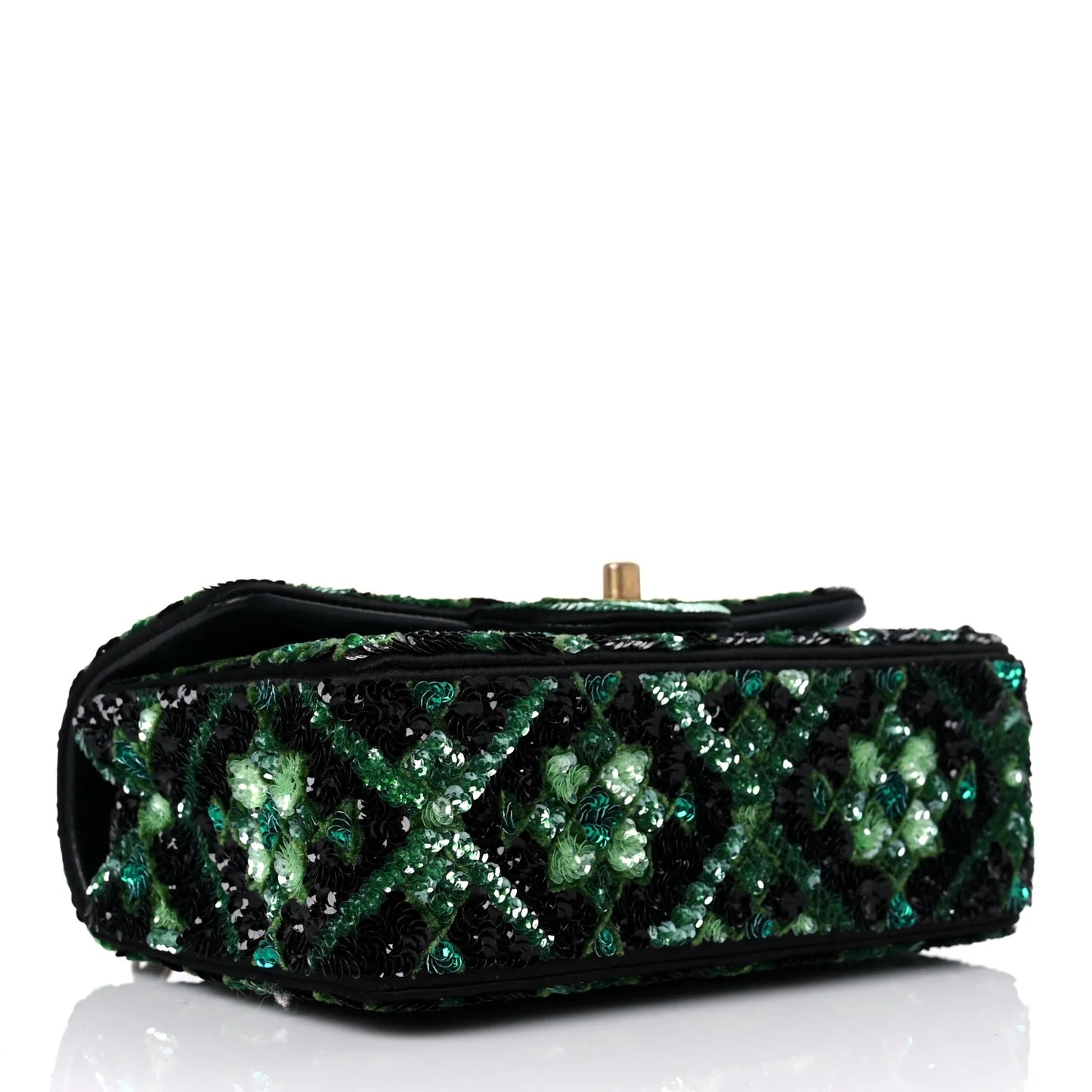 Chanel Mini Rectangular Flap – Sequin Mosaic Tweed in Green & Black - Zeuskicks