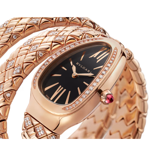 Serpenti Spiga Rose Gold Diamond Lady Watch