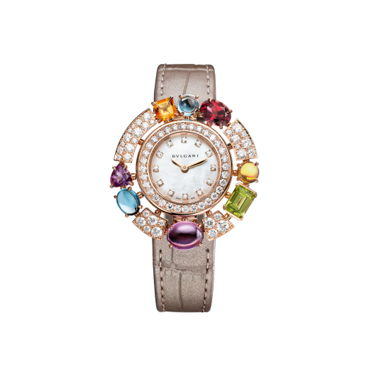 Allegra Rose Gold Gemset MOP Diamond Watch