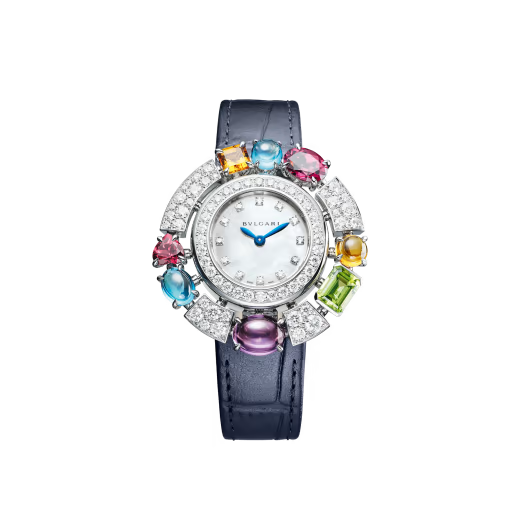 Allegra White Gold Gemset MOP Watch