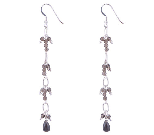 925 Sterling Silver Smoky Quartz Earrings - R1500249-6