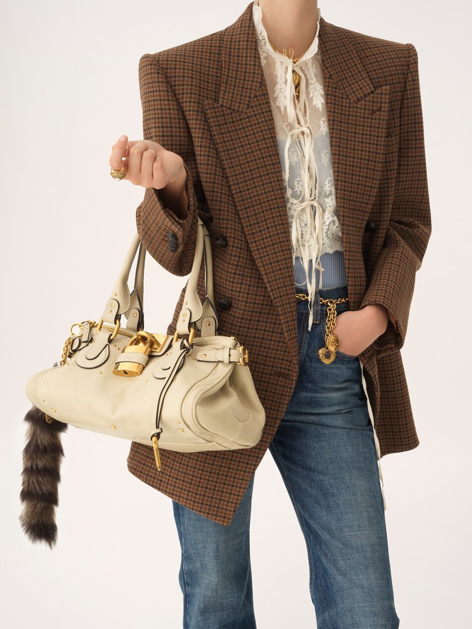 CHLOE Paddington bag in grained leather Cloudy Cream by CHLOE