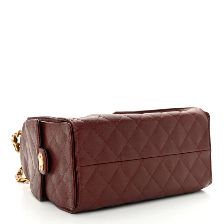 Chanel 25 Small Handbag – Caviar Quilted in Burgundy - Zeuskicks