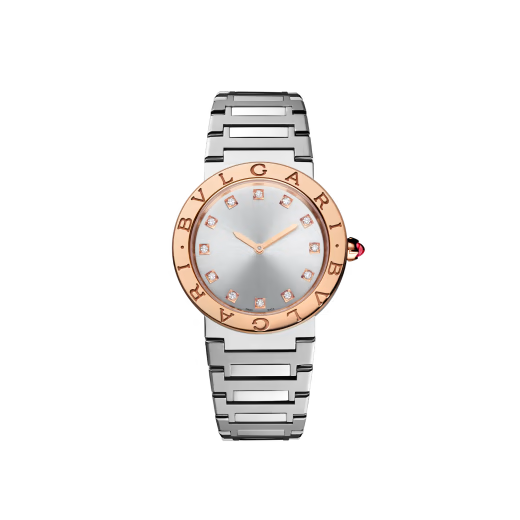 Bvlgari Rose Gold Steel Diamond Watch