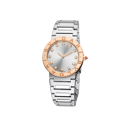 Bvlgari Rose Gold Steel Diamond Watch