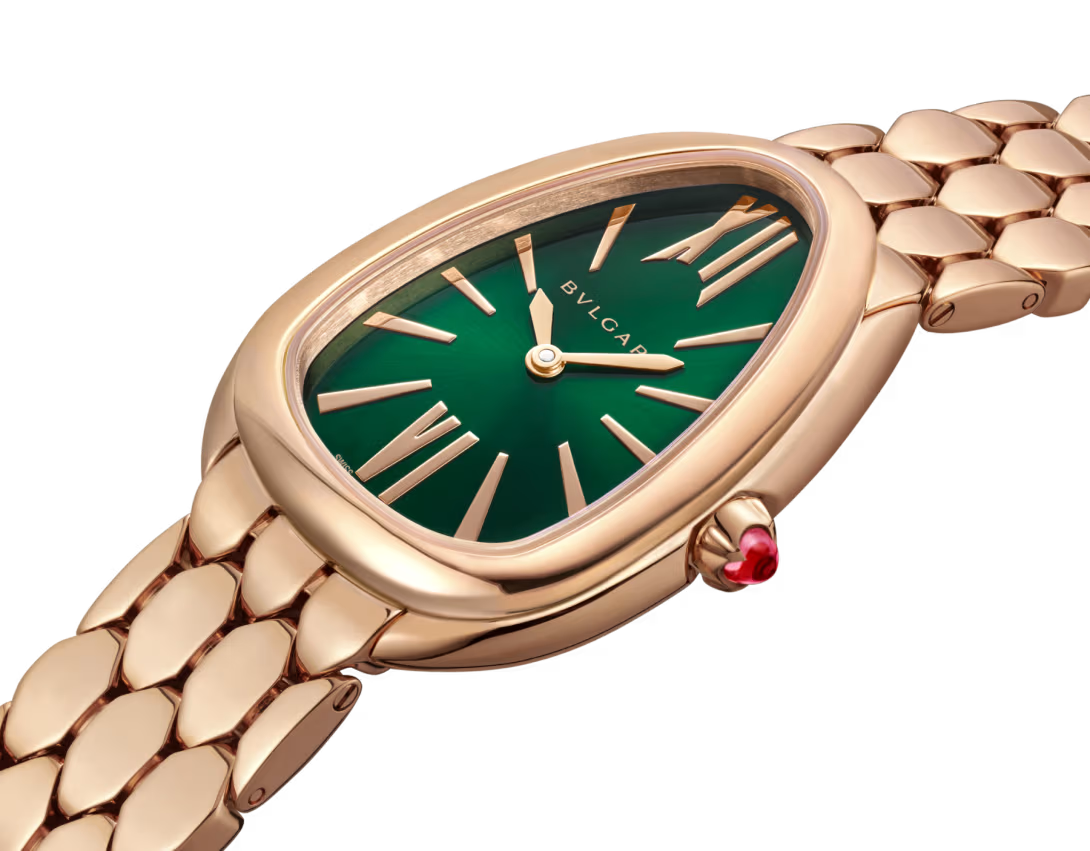 Serpenti Seduttori Rose Gold Green Dial Watch