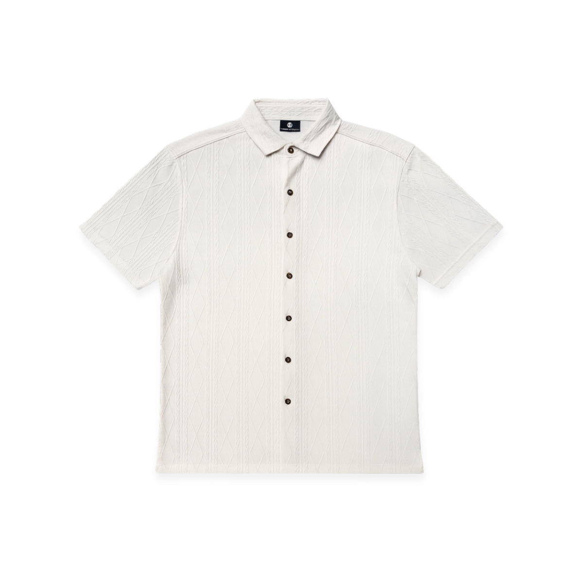 CREAM KNIT HALF SLEEVES SHIRT by GREY AREA