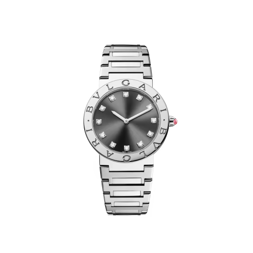 Bvlgari Steel Anthracite Diamond Watch