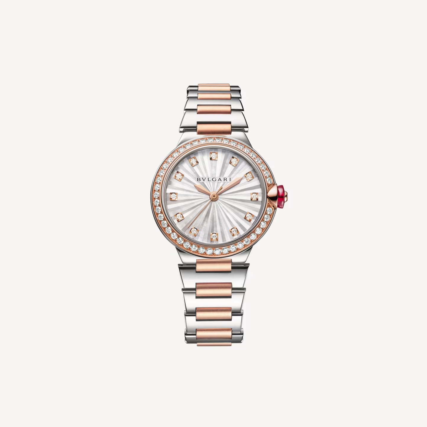 Women’s Lvcea Automatic Steel & Rose Gold Diamond Bezel MOP Watch 103825