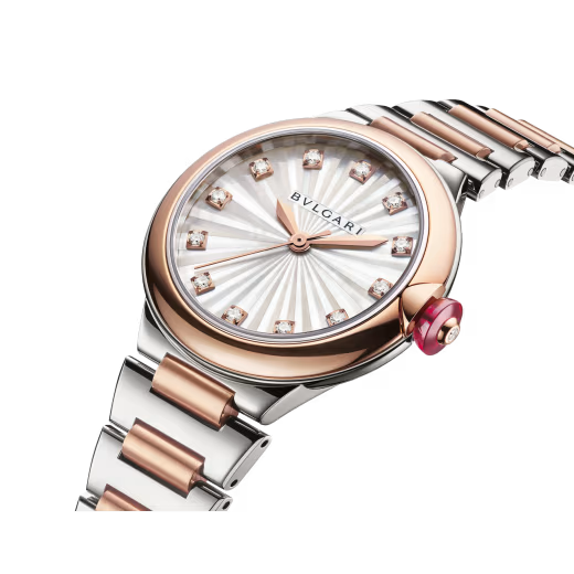 Women’s Lvcea Automatic Steel & Rose Gold MOP Diamond Watch 103730