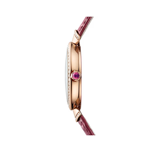 Divas’ Dream Rose Gold Diamond Red Wood Watch