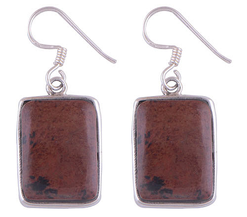 925 Sterling Silver Mahogany Obsidian Earrings - R1500091-16