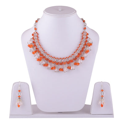 925 Sterling Silver Carnelian, Crystal Jewellery Set - R5000028-15