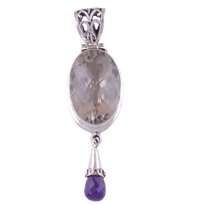 Amethyst, Green Amethyst 925 Sterling Silver Pendant - R300296-56