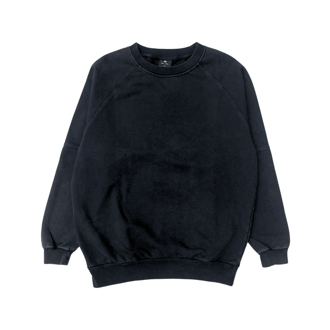 OVERDYED RAGLAN SLEEVED SWEATSHIRT (BLACK) by GREY AREA