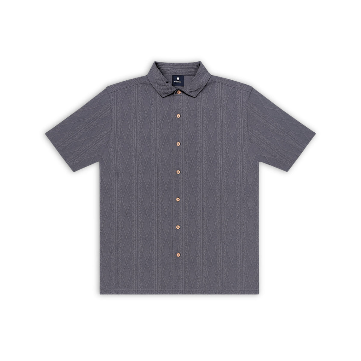 DARK GREY KNIT HALF SLEEVES SHIRT by GREY AREA