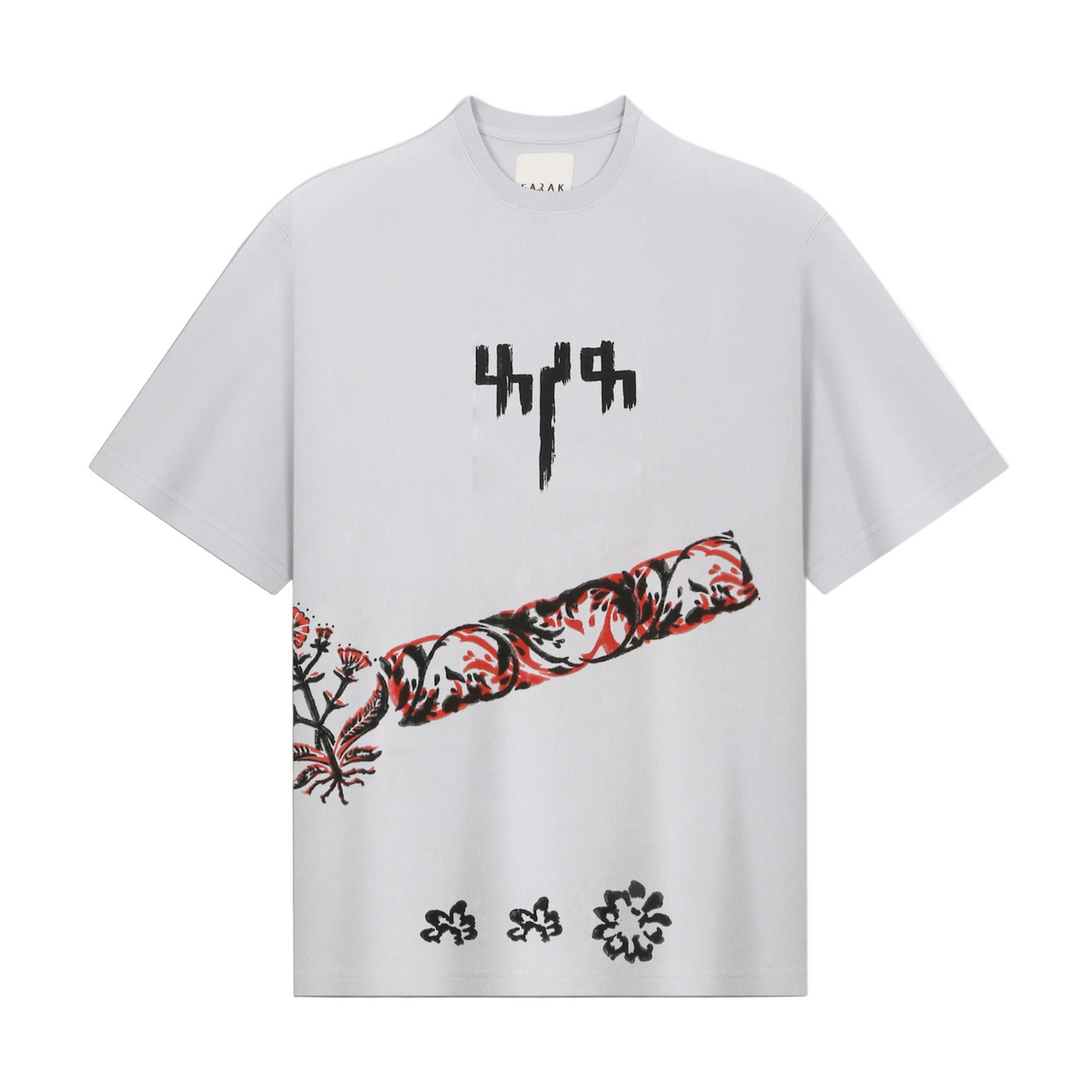 Grey Block Printed - Tshirt by FARAK