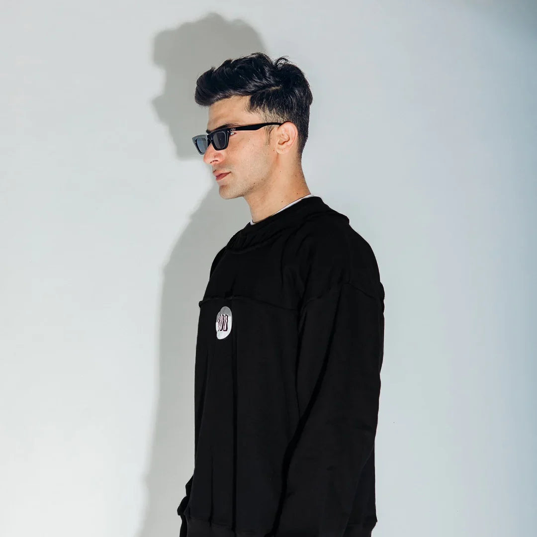 Black Scribble Sweatshirt by oddnoteven