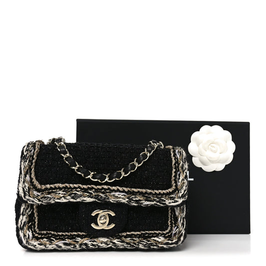 Chanel Tweed Braided Mini Rectangular Flap – Black - Zeuskicks