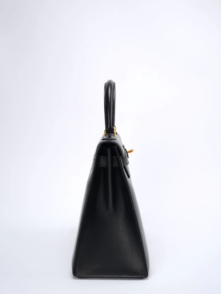 Hermès Vintage Kelly 28 Sellier – Black Box Calf Leather with Gold Hardware - Zeuskicks