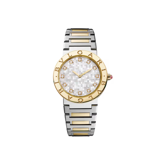 Bvlgari Yellow Gold Steel MOP Diamond Watch