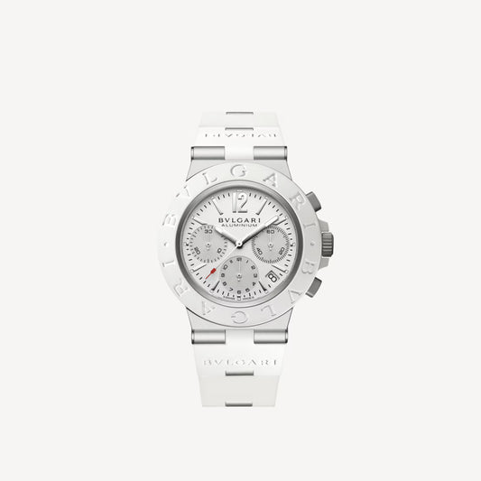 Bvlgari Aluminium White Chronograph Watch