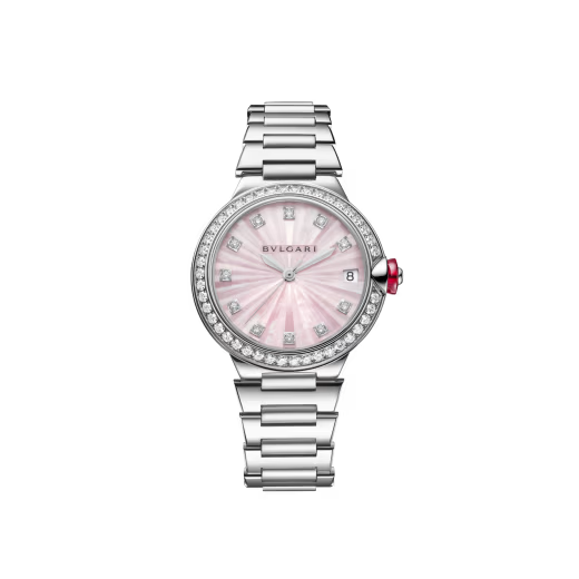 Women’s Lvcea Limited Edition Steel Diamond Pink MOP Watch 104106