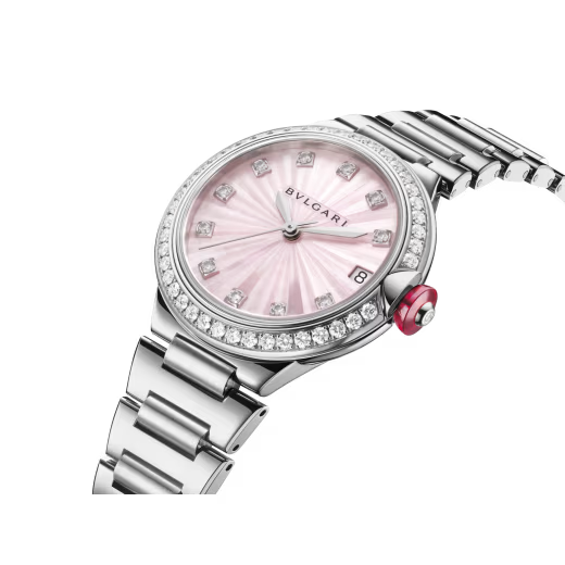 Women’s Lvcea Limited Edition Steel Diamond Pink MOP Watch 104106