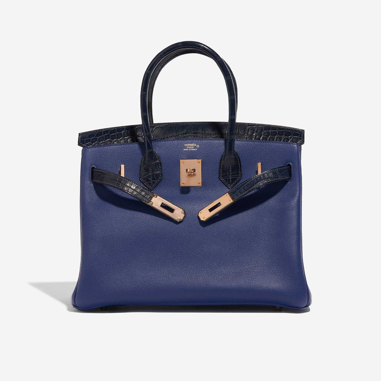 Hermès Birkin Touch 30 – Matte Alligator & Taurillon Novillo, Blue Sapphire / Blue Marine