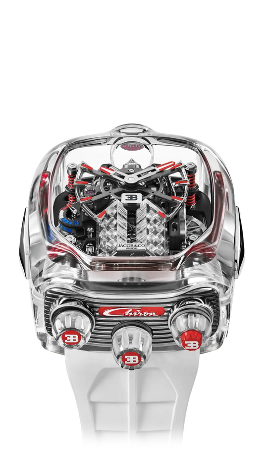 Bugatti Chiron Tourbillon Sapphire Crystal - Red Accents