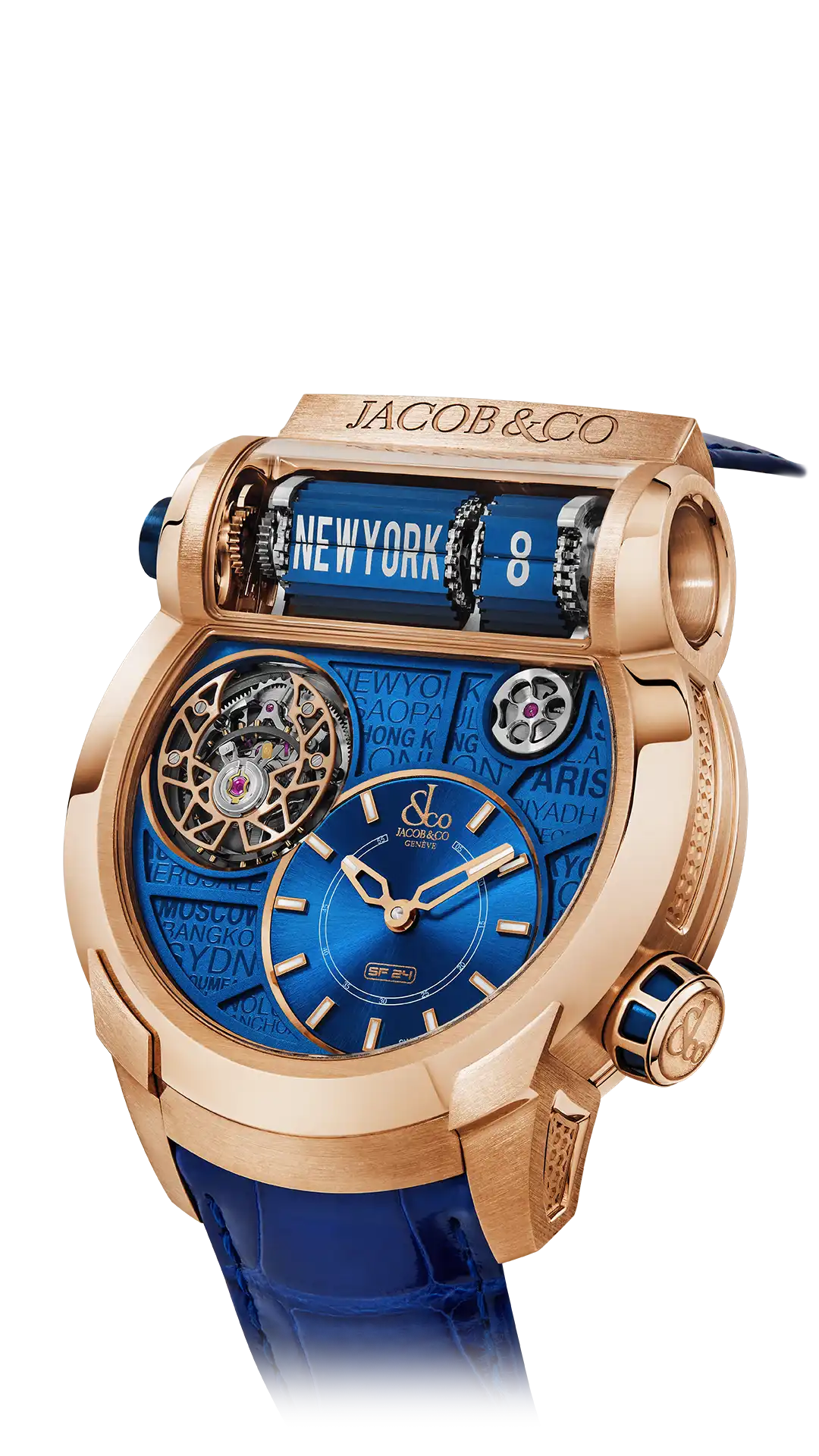 Epic SF24 Tourbillon - Rose Gold Black PVD Grid Dial
