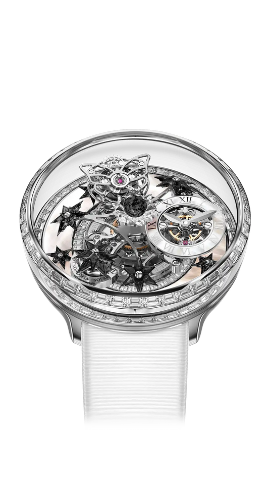 Fleurs de Jardin - White Gold and White Diamonds with Black Sapphires