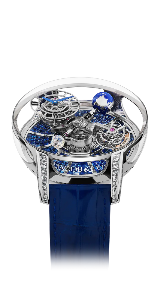 Astronomia Tourbillon Baguette - White Gold, Baguette Blue Sapphires