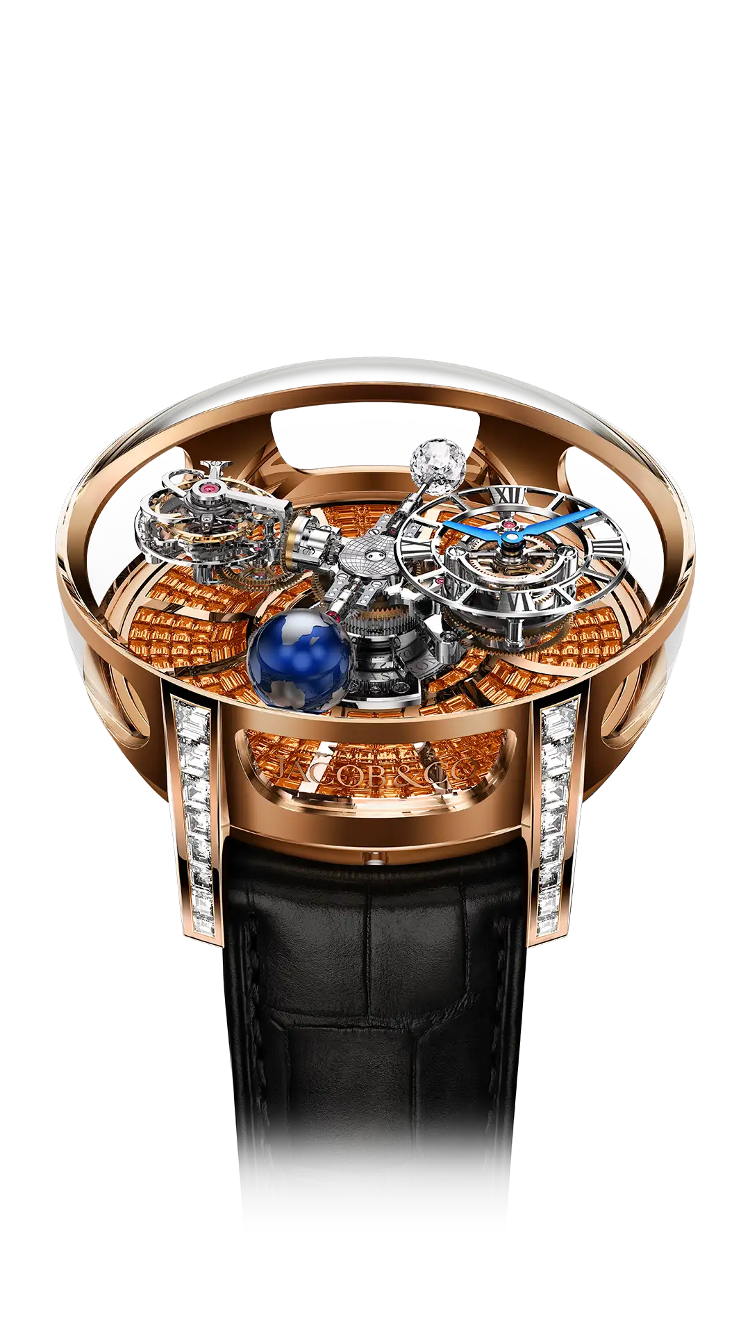 Astronomia Tourbillon Baguette - Rose Gold, Baguette Multicolor Sapphires