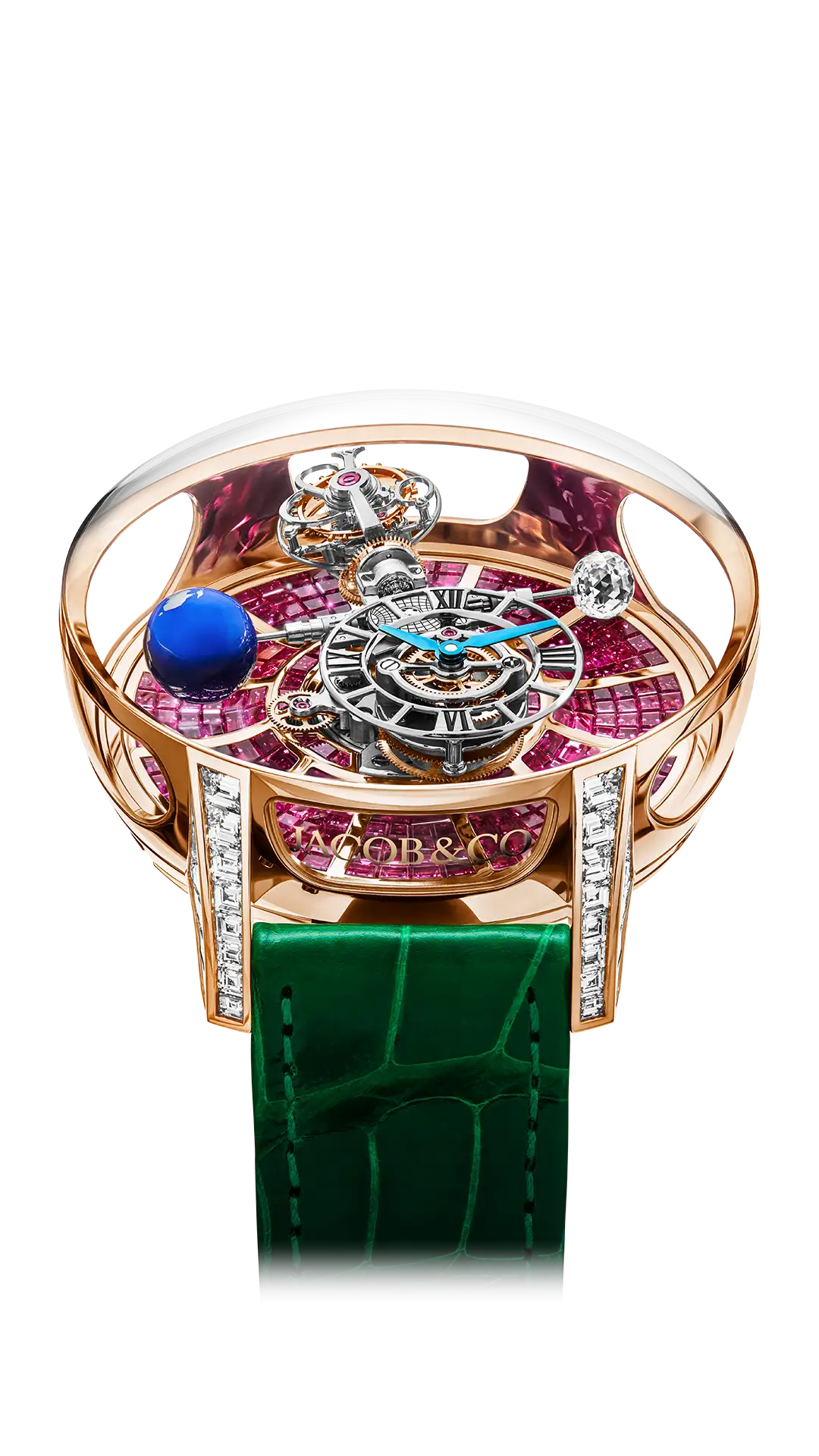 Astronomia Tourbillon Baguette - Rose Gold, Tsavorites