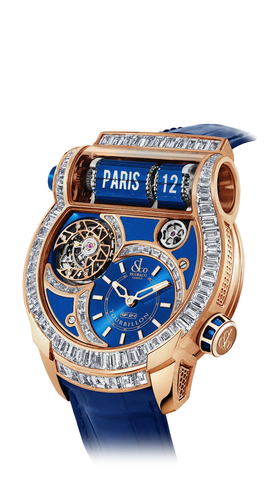 Epic SF24 Tourbillon Baguette - Rose Gold Blue Dial