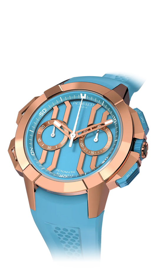 Epic X Chrono 44MM - Rose Gold (Light Blue)