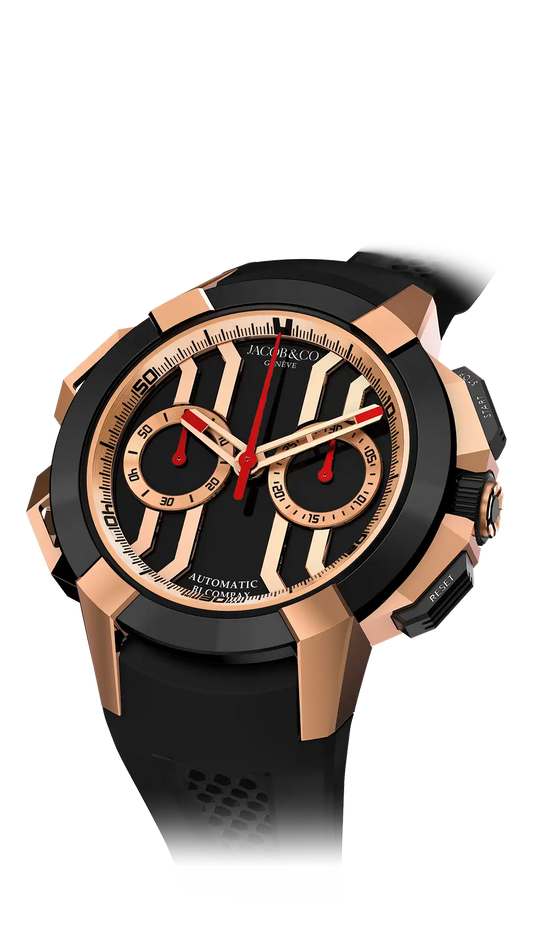 Epic X Chrono 44MM - Rose Gold & Black Ceramic