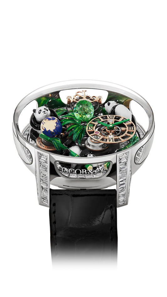 Astronomia Art - Panda (White Gold, Baguette)