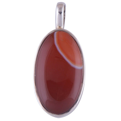 Red Lace Agate 925 Sterling Silver Pendant - R100234-1