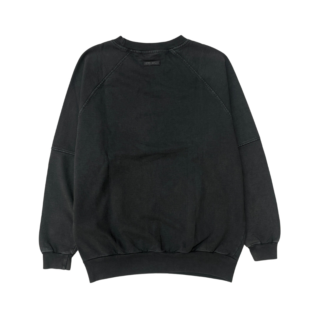 OVERDYED RAGLAN SLEEVED SWEATSHIRT (BLACK) by GREY AREA