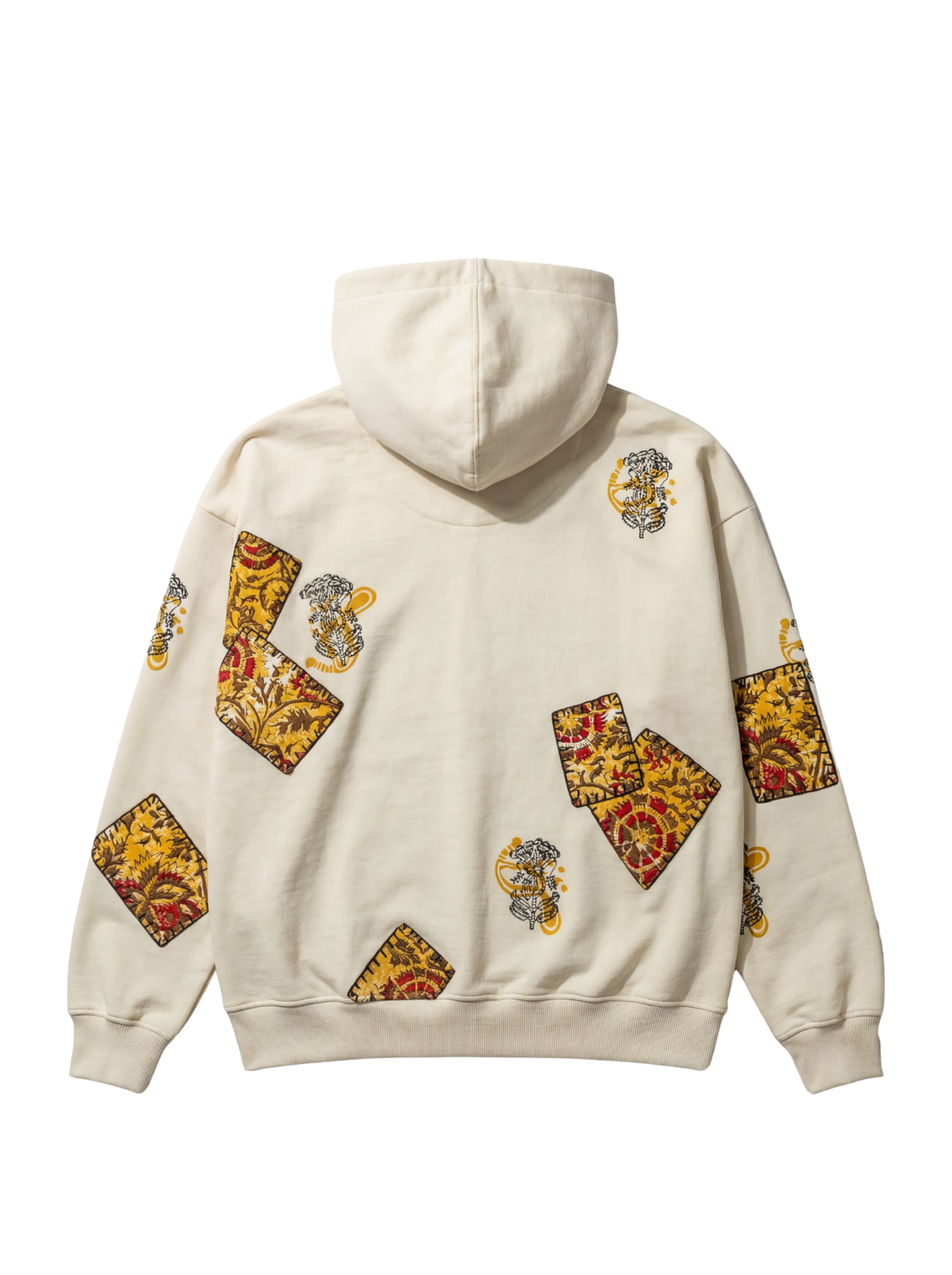 Mustard Blockprinted Hoodie by FARAK