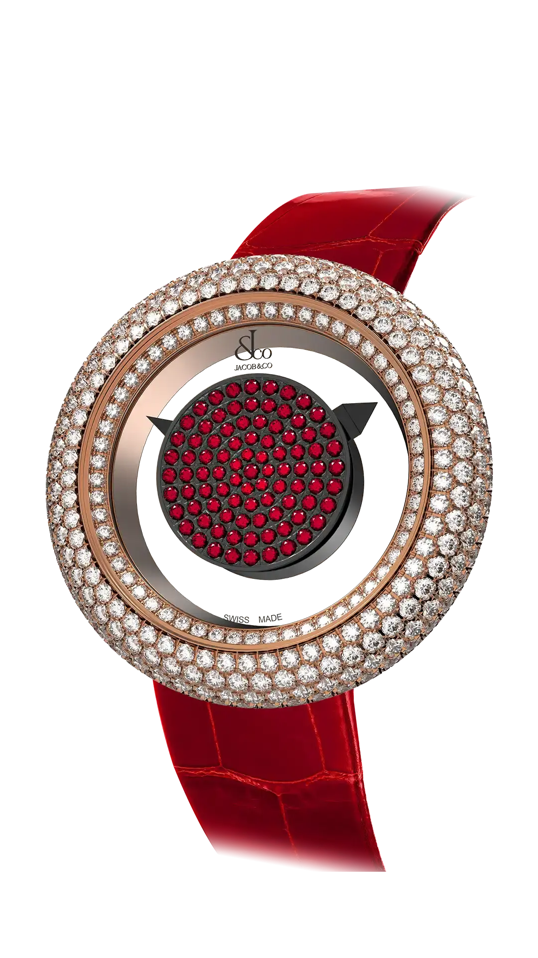 Brilliant Mystery Pave Diamonds - Rubies in Rose Gold (38MM)